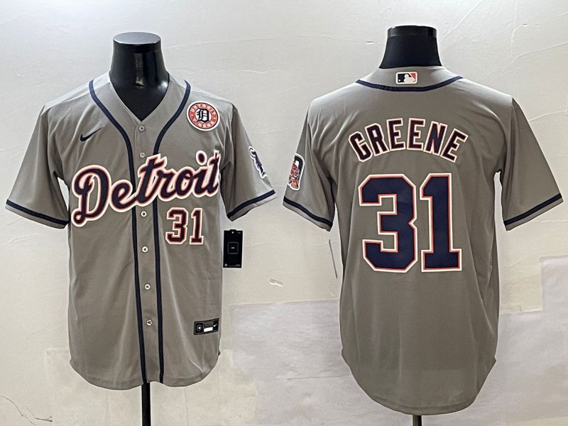 Men Detroit Tigers #31 Greene Grey Game 2025 Nike MLB Jersey style 2